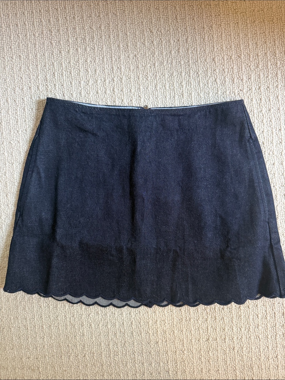 J. Crew Navy Scalloped Hem Mini Skirt